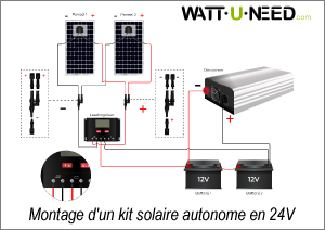 montage d'un kit solaire autonome en 24V